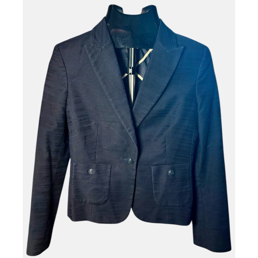 Brooks Brothers Women's Navy Blue Cotton Spandex Nautical Blazer Jacket Sz 8P